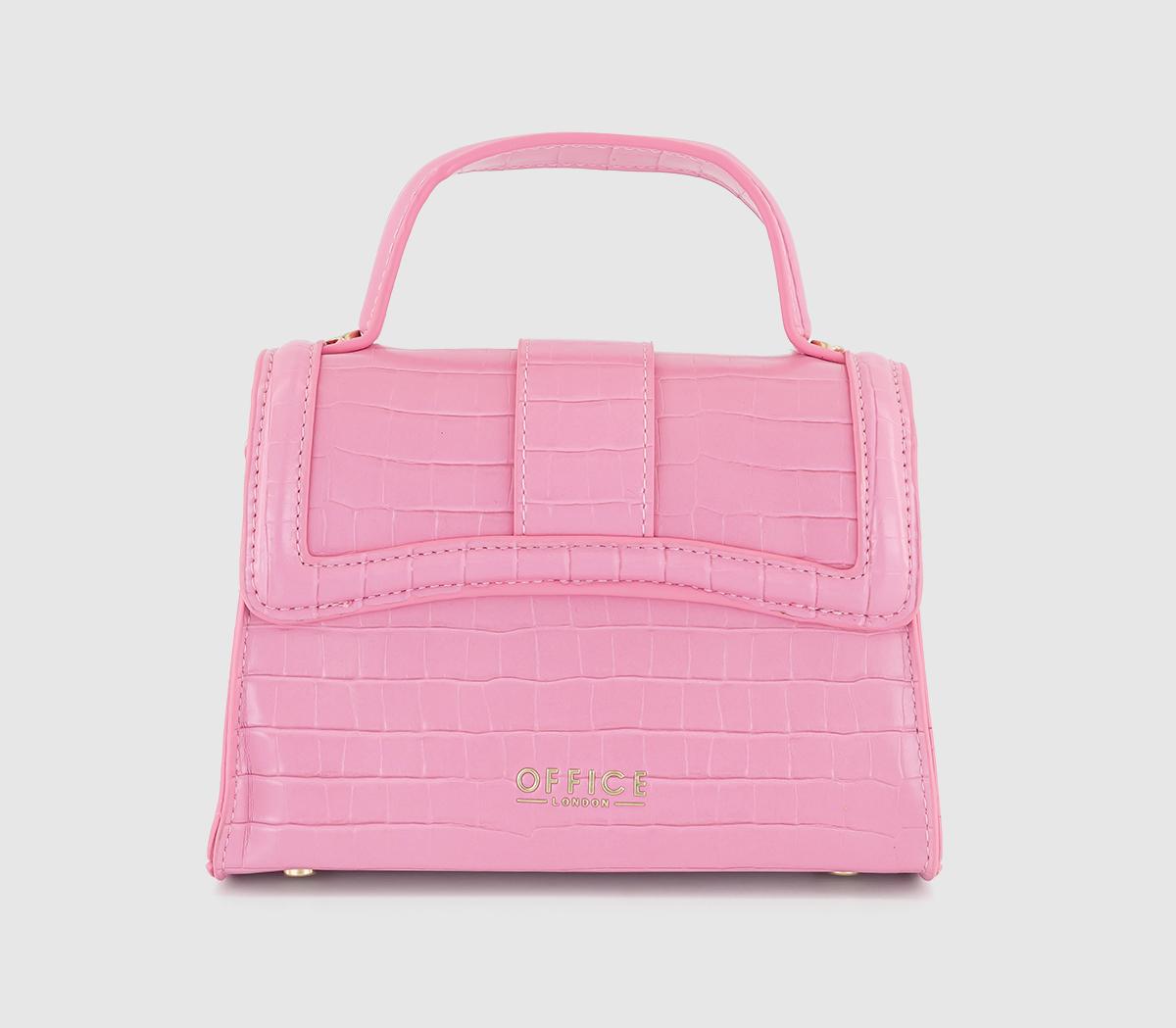 OFFICE Elle Cross Body Miniature Bag OFFICE Elle Cross Body Miniature Bag Pink Croc Embossed
