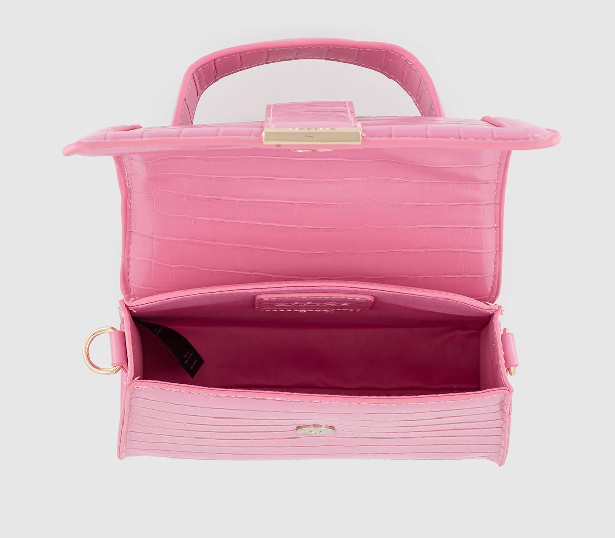 OFFICE Elle Cross Body Miniature Bag OFFICE Elle Cross Body Miniature Bag Pink Croc Embossed