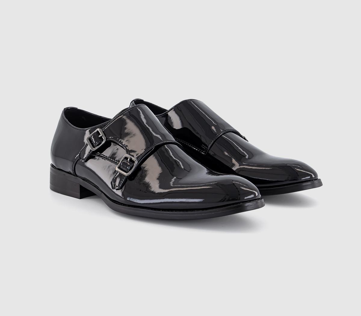 OFFICE Mens Marty Patent Monk Black Patent, 8