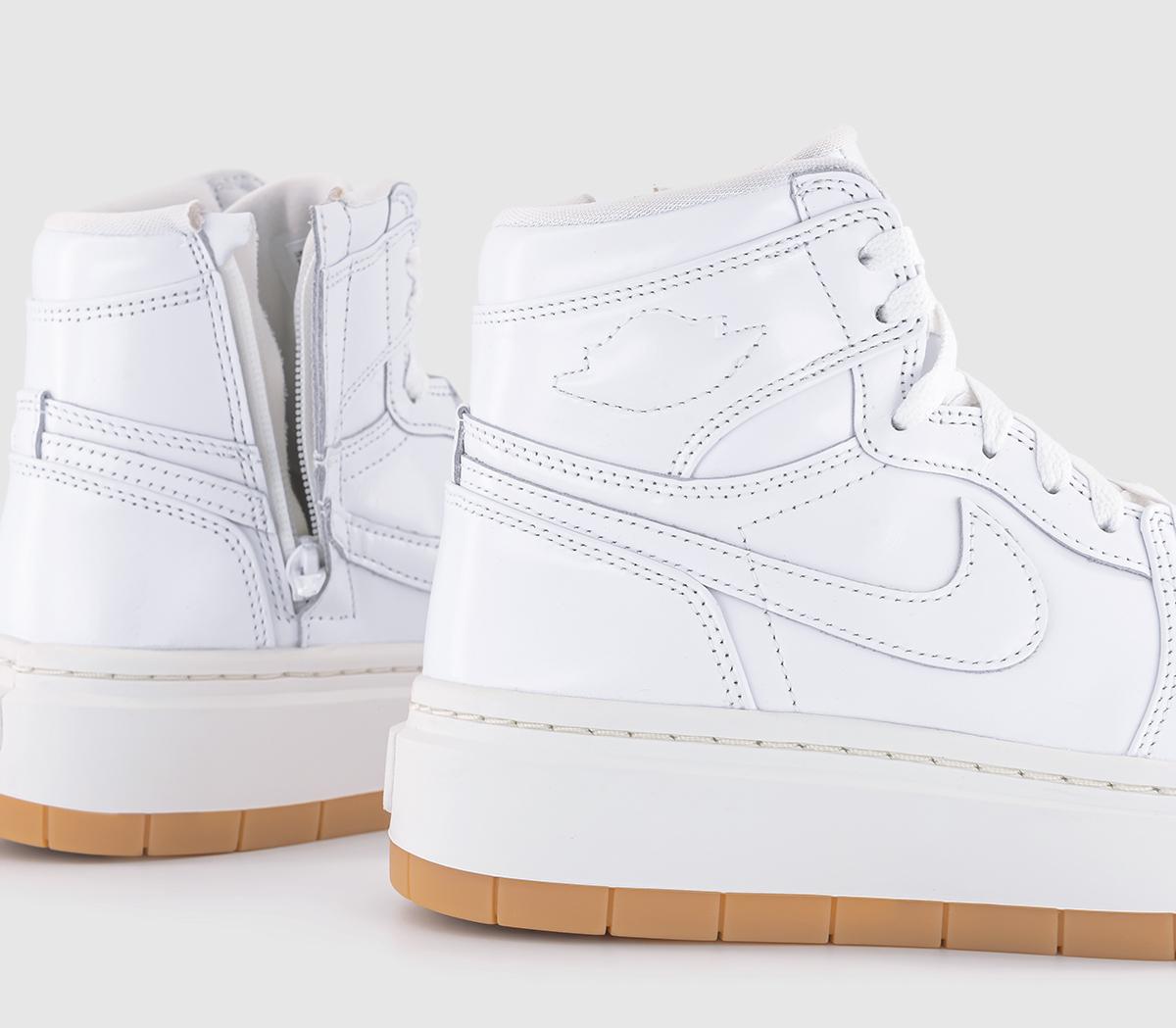 Jordan Air Jordan 1 Elevate Hi Trainers White White Sail Gum Light ...