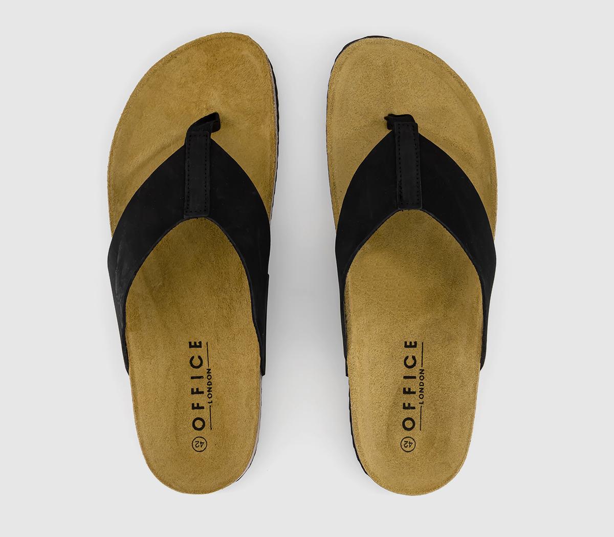 OFFICEDarwin 2 Toe Thong Sandals Black Nubuck