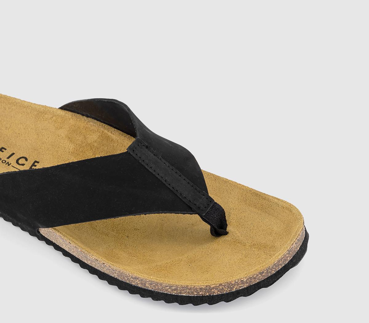 OFFICEDarwin 2 Toe Thong Sandals Black Nubuck