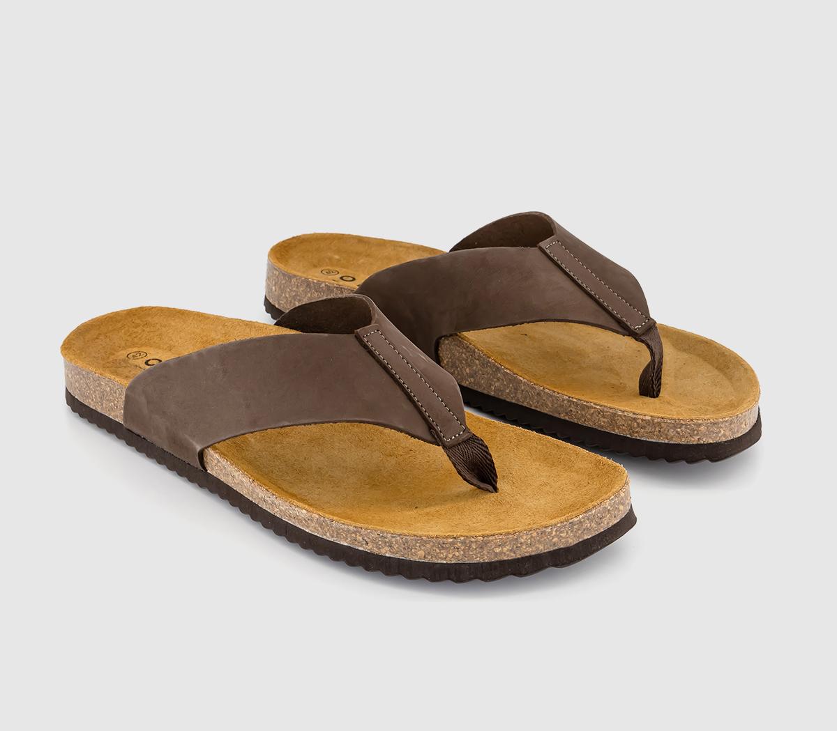 OFFICEDarwin 2 Toe Thong SandalsBrown Nubuck