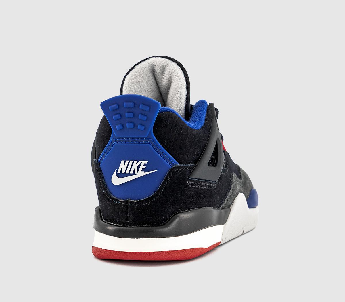 JordanJordan 4 Retro Toddlers Black Fire Red Deep Royal Blue