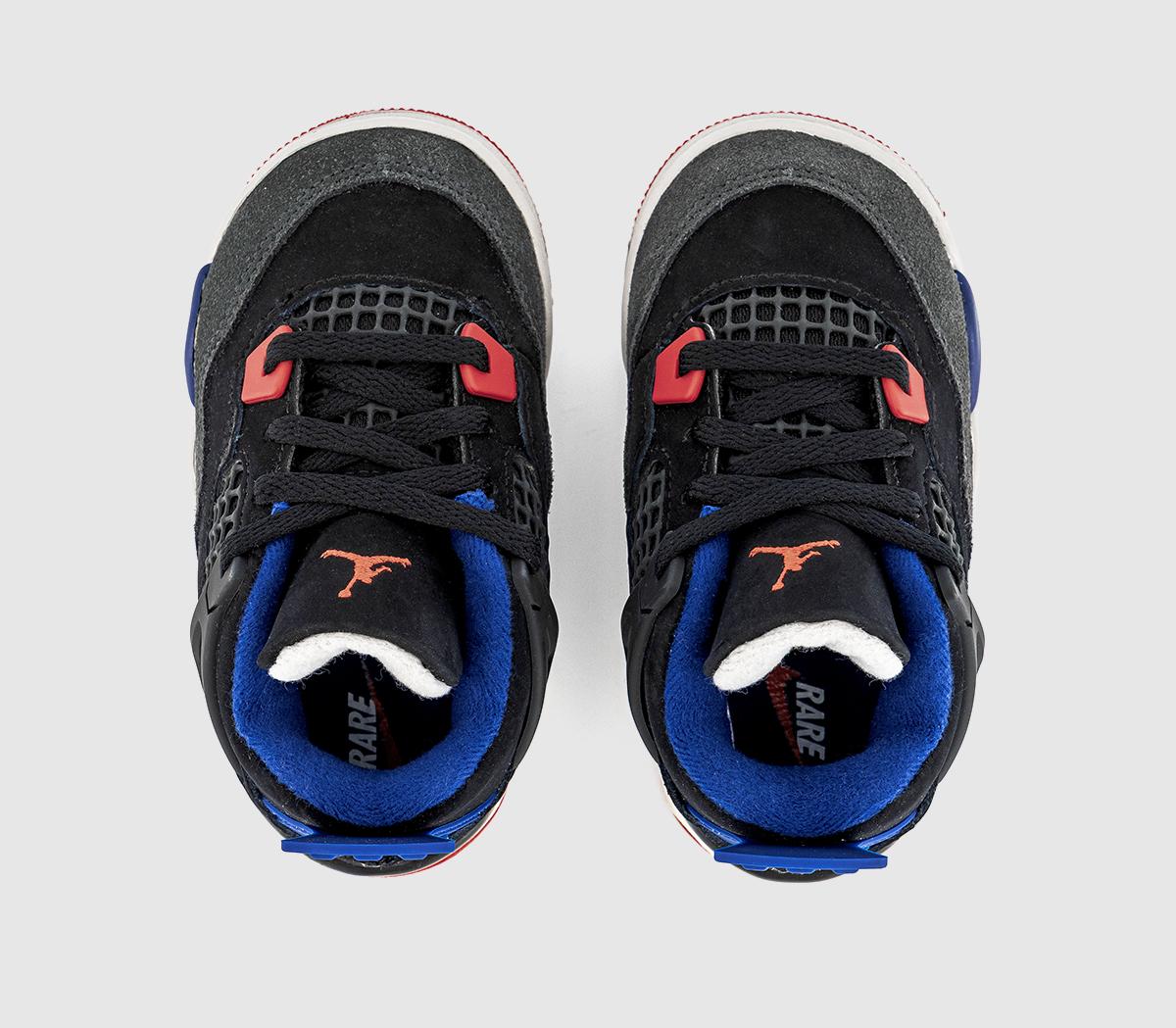 JordanJordan 4 Retro Toddlers Black Fire Red Deep Royal Blue