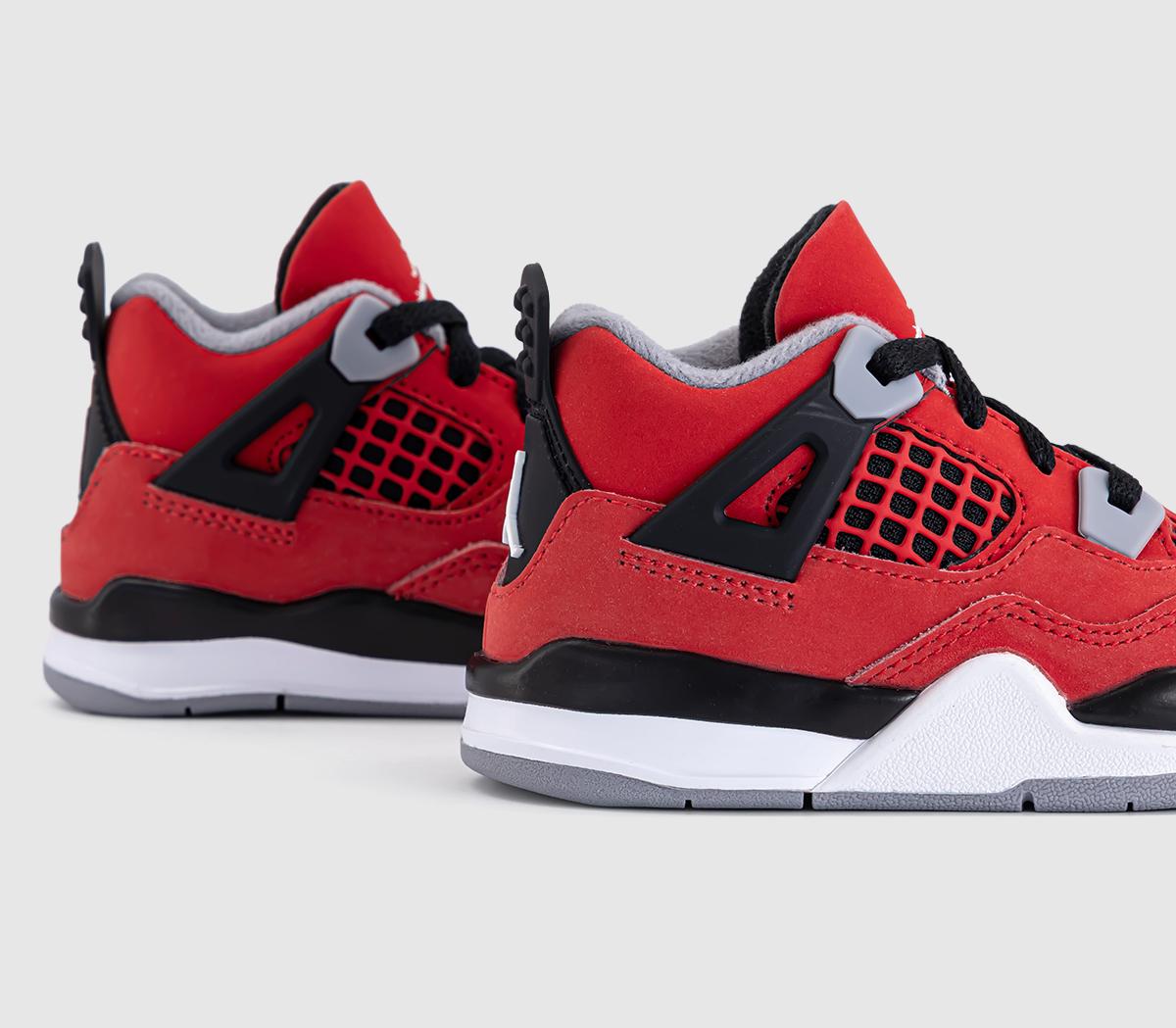 JordanJordan 4 Retro ToddlerFire Red White Black Cement Grey
