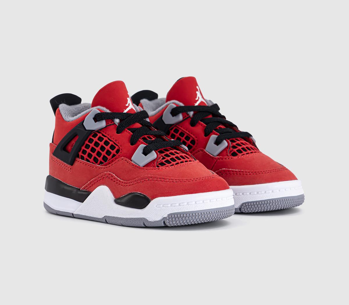 JordanJordan 4 Retro ToddlerFire Red White Black Cement Grey