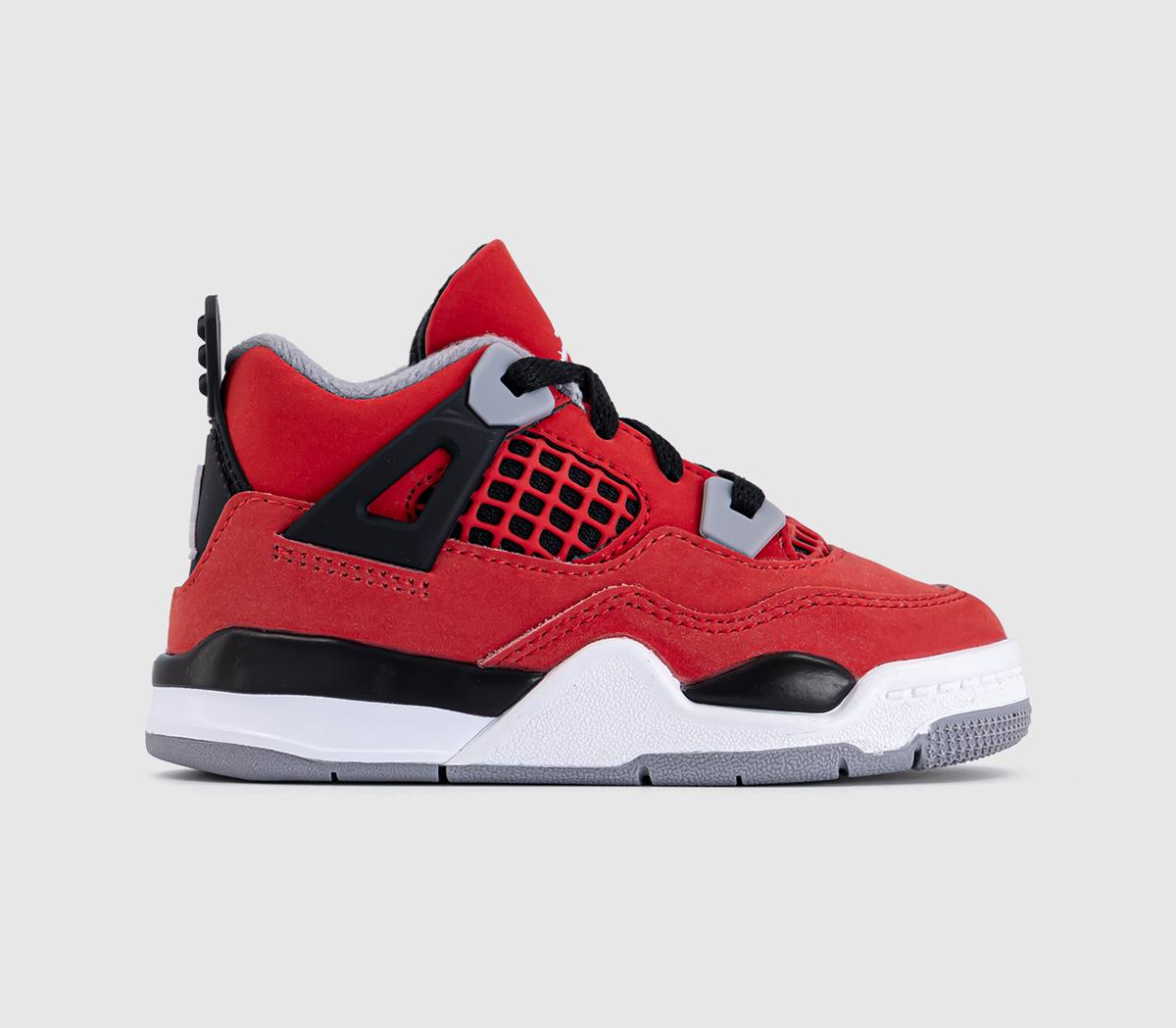 JordanJordan 4 Retro ToddlerFire Red White Black Cement Grey