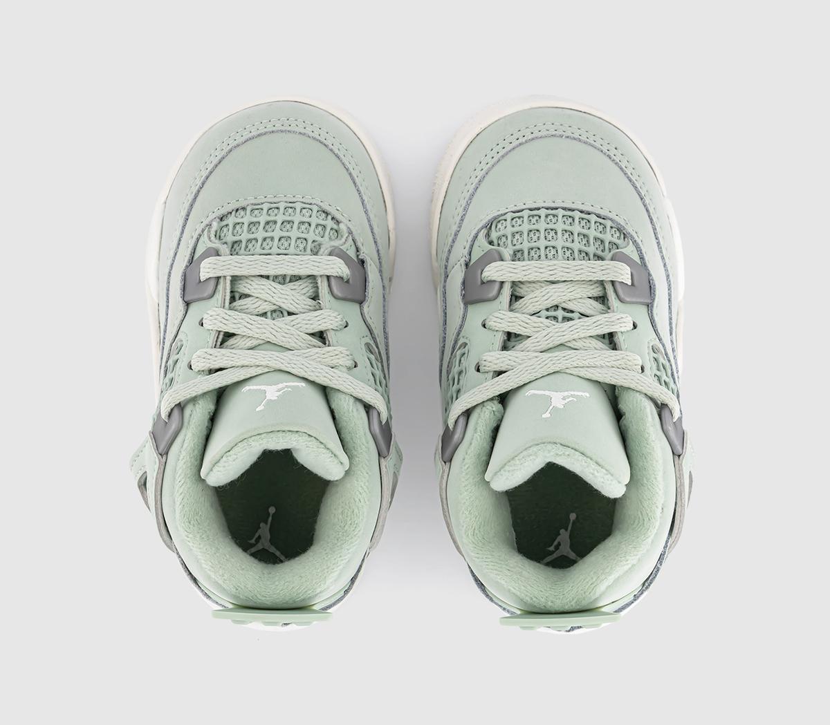 JordanJordan 4 Retro Toddler TrainersSeafoam Sail Metallic Silver