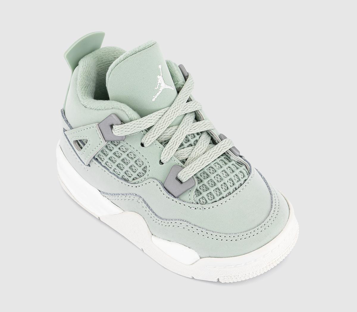 JordanJordan 4 Retro Toddler TrainersSeafoam Sail Metallic Silver