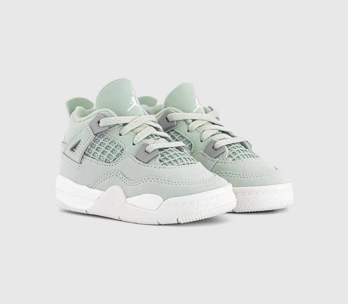 JordanJordan 4 Retro Toddler TrainersSeafoam Sail Metallic Silver