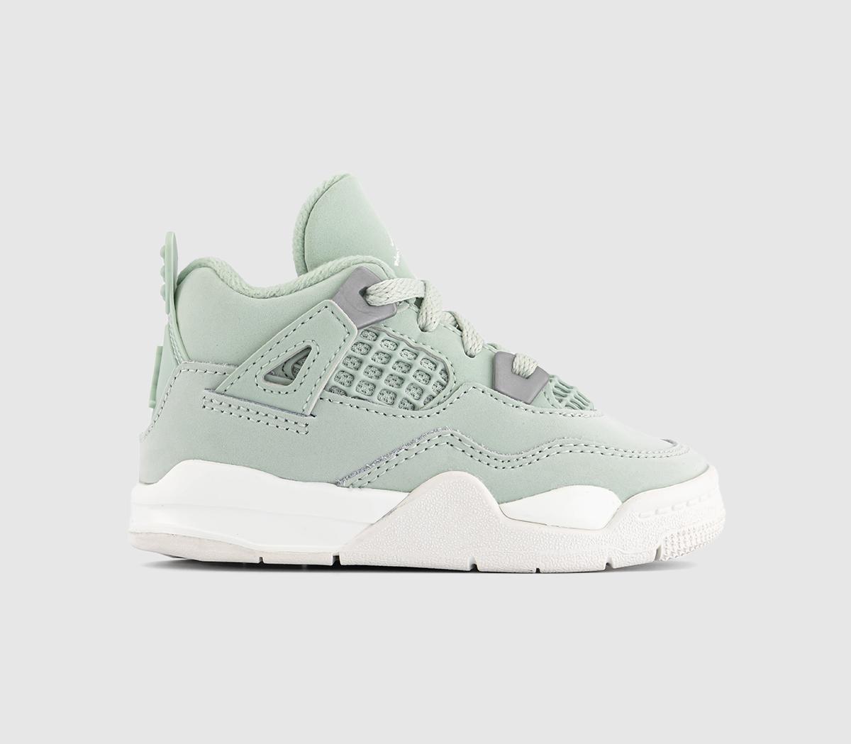 JordanJordan 4 Retro Toddler TrainersSeafoam Sail Metallic Silver