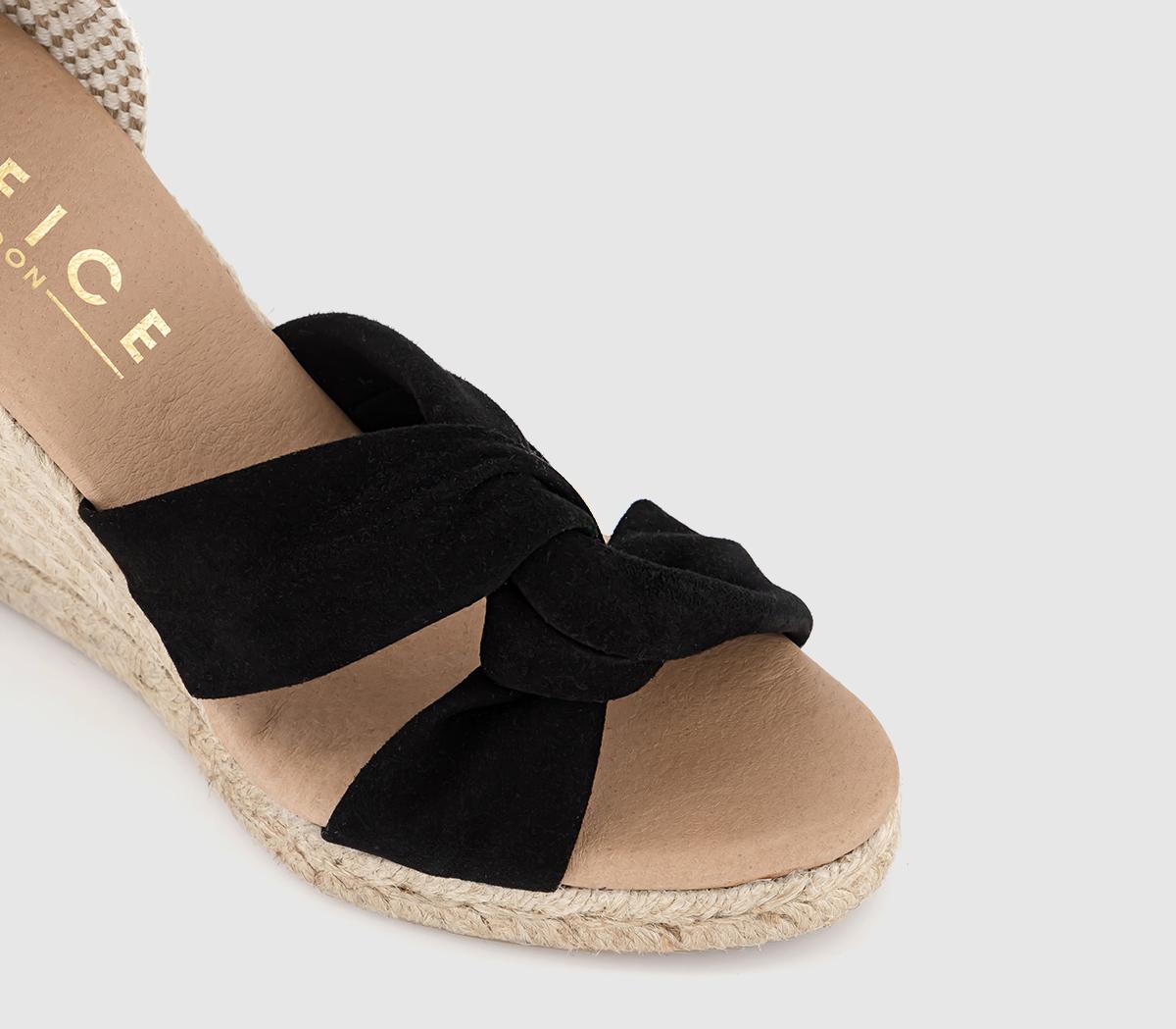 OFFICEHeather Ankle Tie EspadrillesBlack Suede