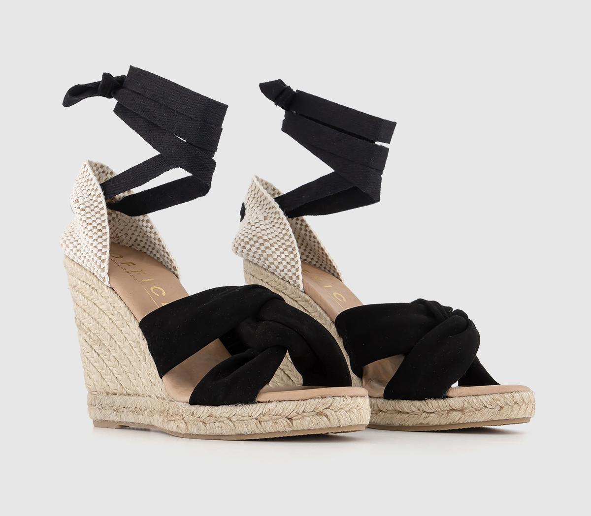 OFFICEHeather Ankle Tie EspadrillesBlack Suede