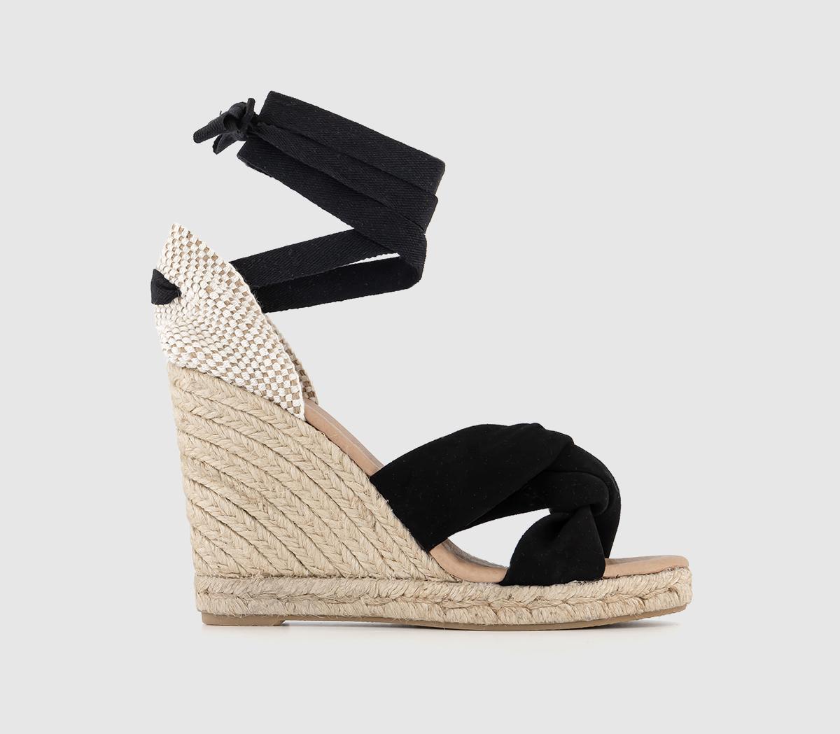 Black best sale heeled espadrilles