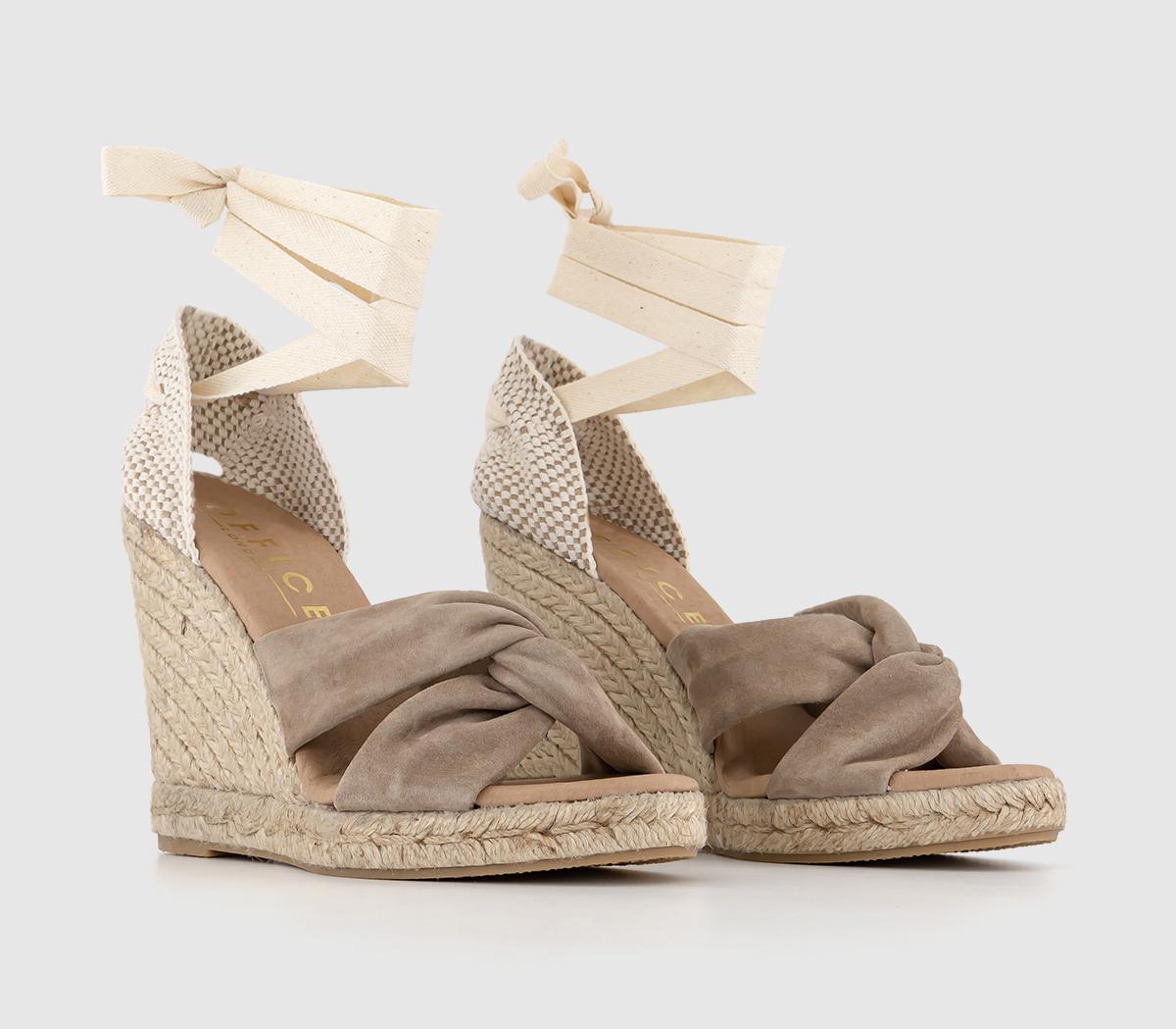 OFFICEHeather Ankle Tie EspadrillesBeige Suede