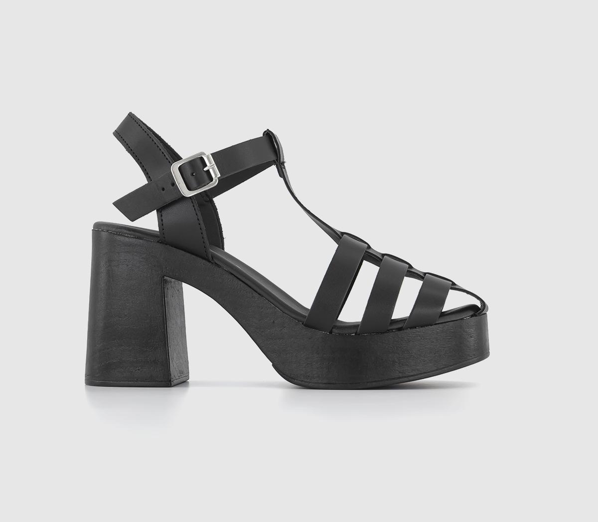 OFFICEHyde Fisherman Block Heel Sandals OFFICEHyde Fisherman Block Heel SandalsBlack Leather