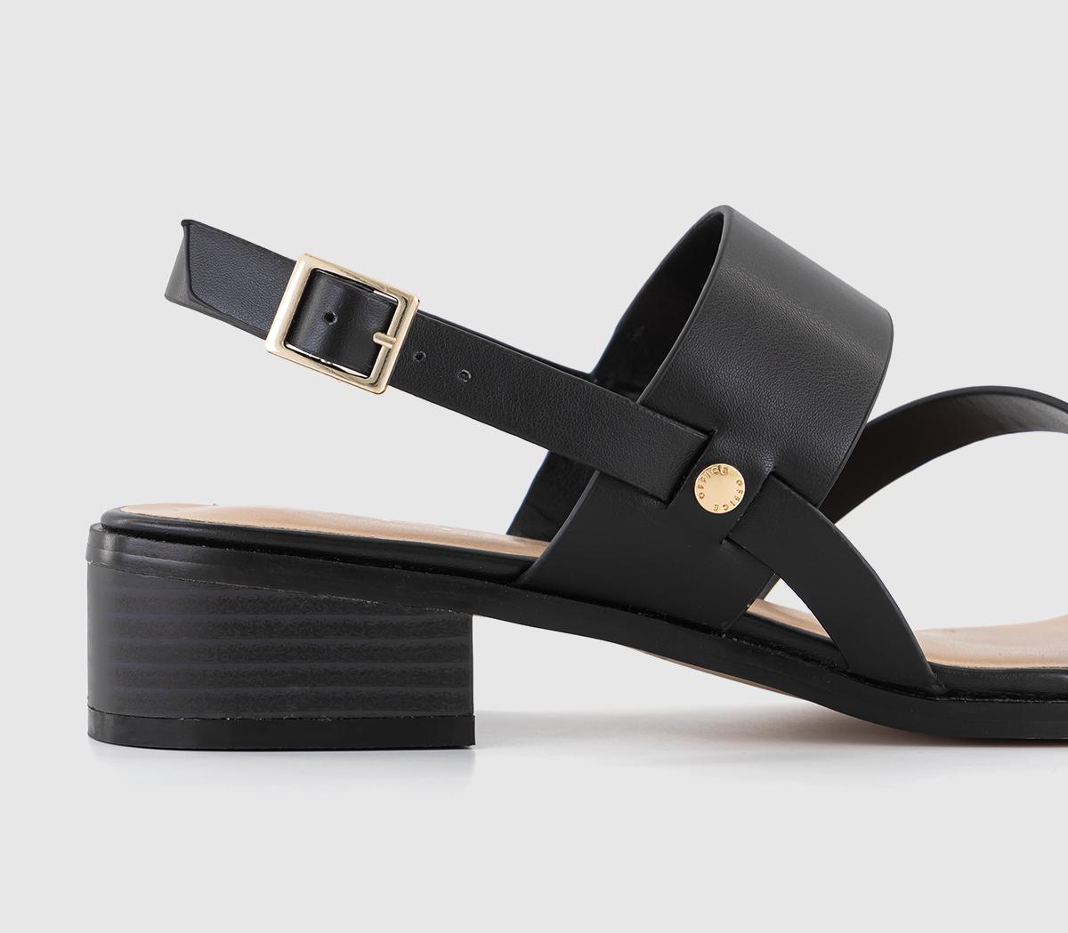 OFFICEMelrose Cross Strap Low Block HeelsBlack