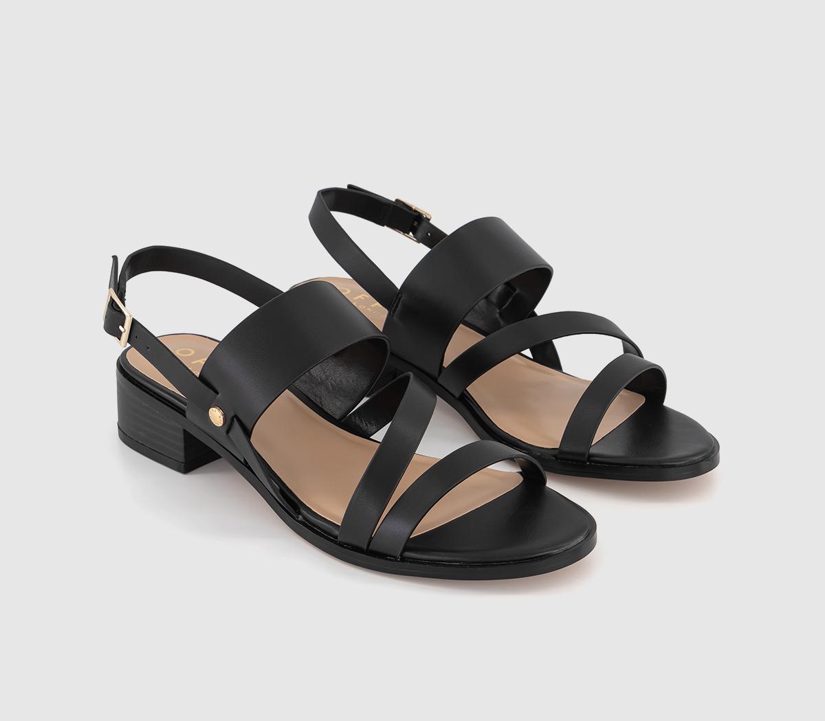 OFFICEMelrose Cross Strap Low Block HeelsBlack