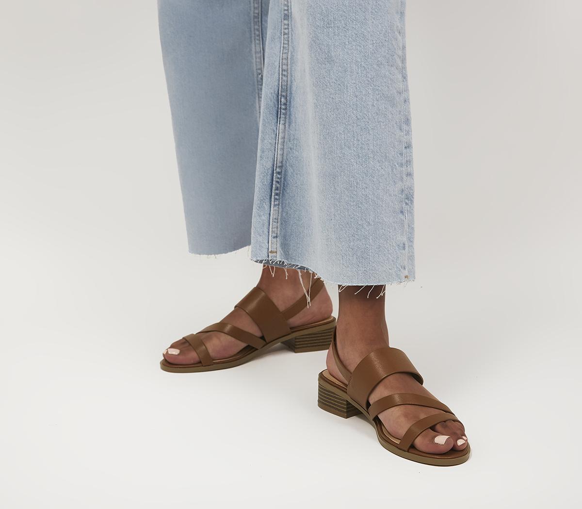OFFICEMelrose Cross Strap Low Block HeelsTan
