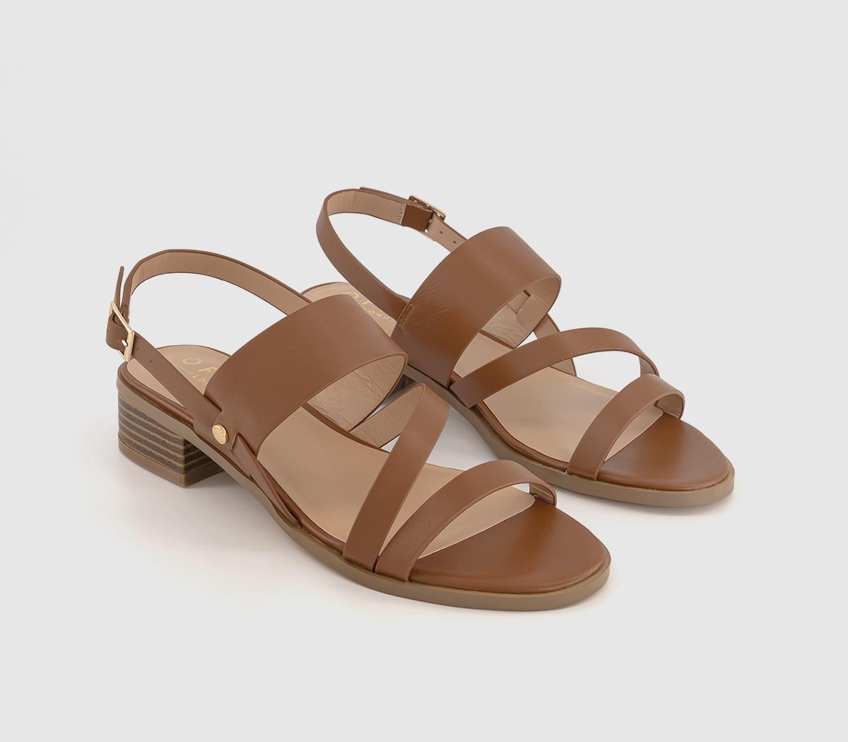 OFFICEMelrose Cross Strap Low Block HeelsTan