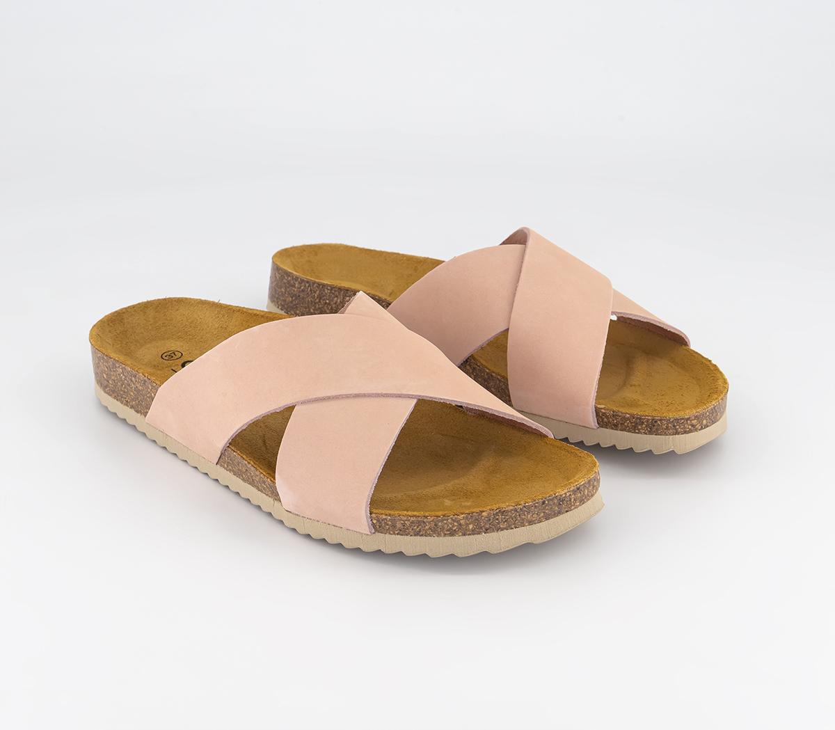 OFFICESugar Cross Over Cork Footbeds SandalsBeige