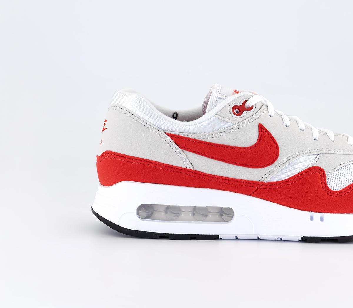 Nike Air Max 1 '86 M Trainers White University Red Light Neutral Grey ...
