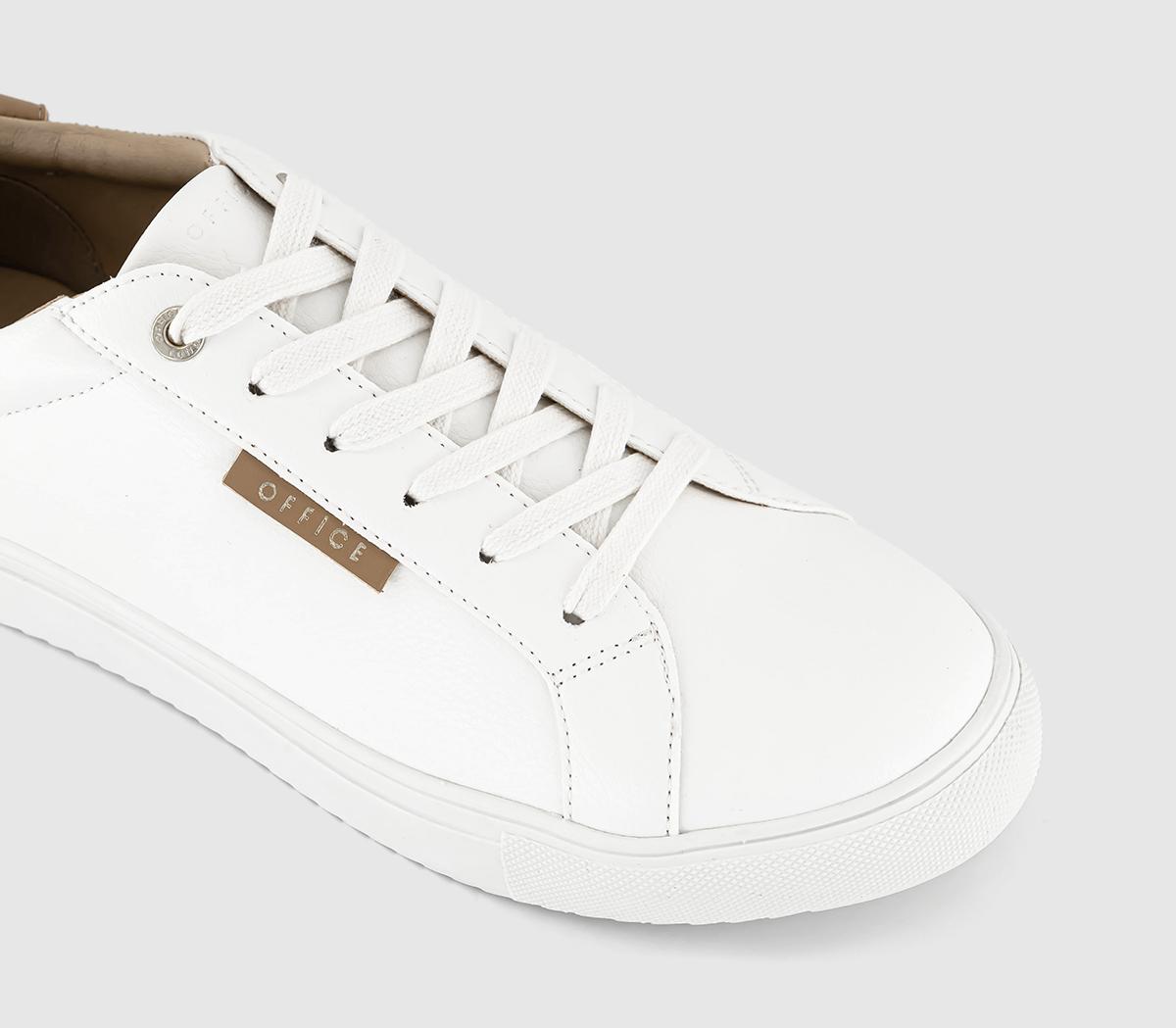 OFFICE Floating Lace Up Trainers White Tan - Fashion Trainers