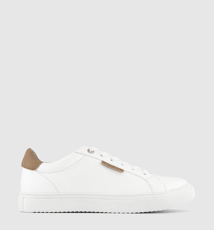 OFFICE Floating Lace Up Trainers White Tan