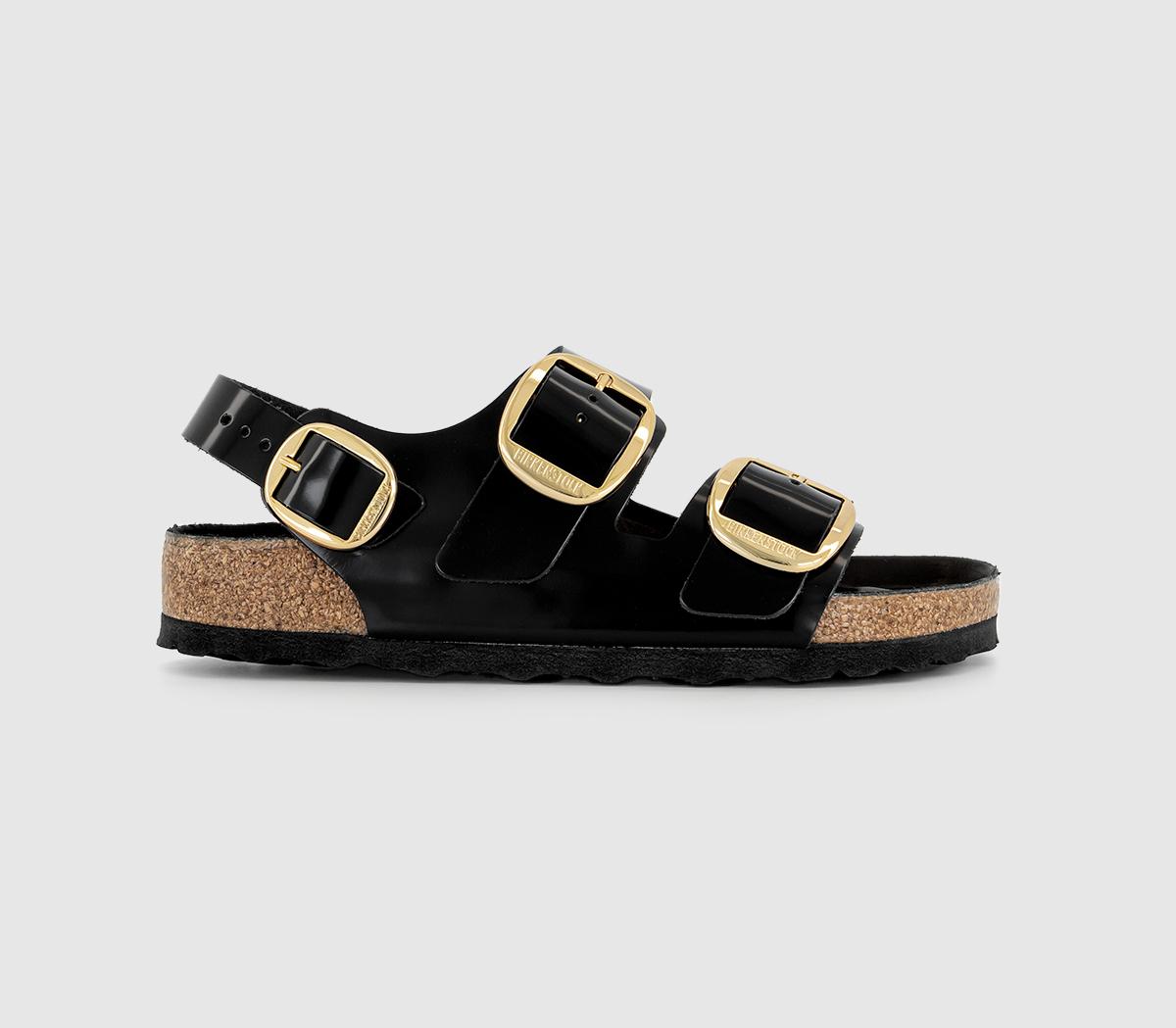 Birkenstock Womens Milano Big Buckle Sandals Black, 5