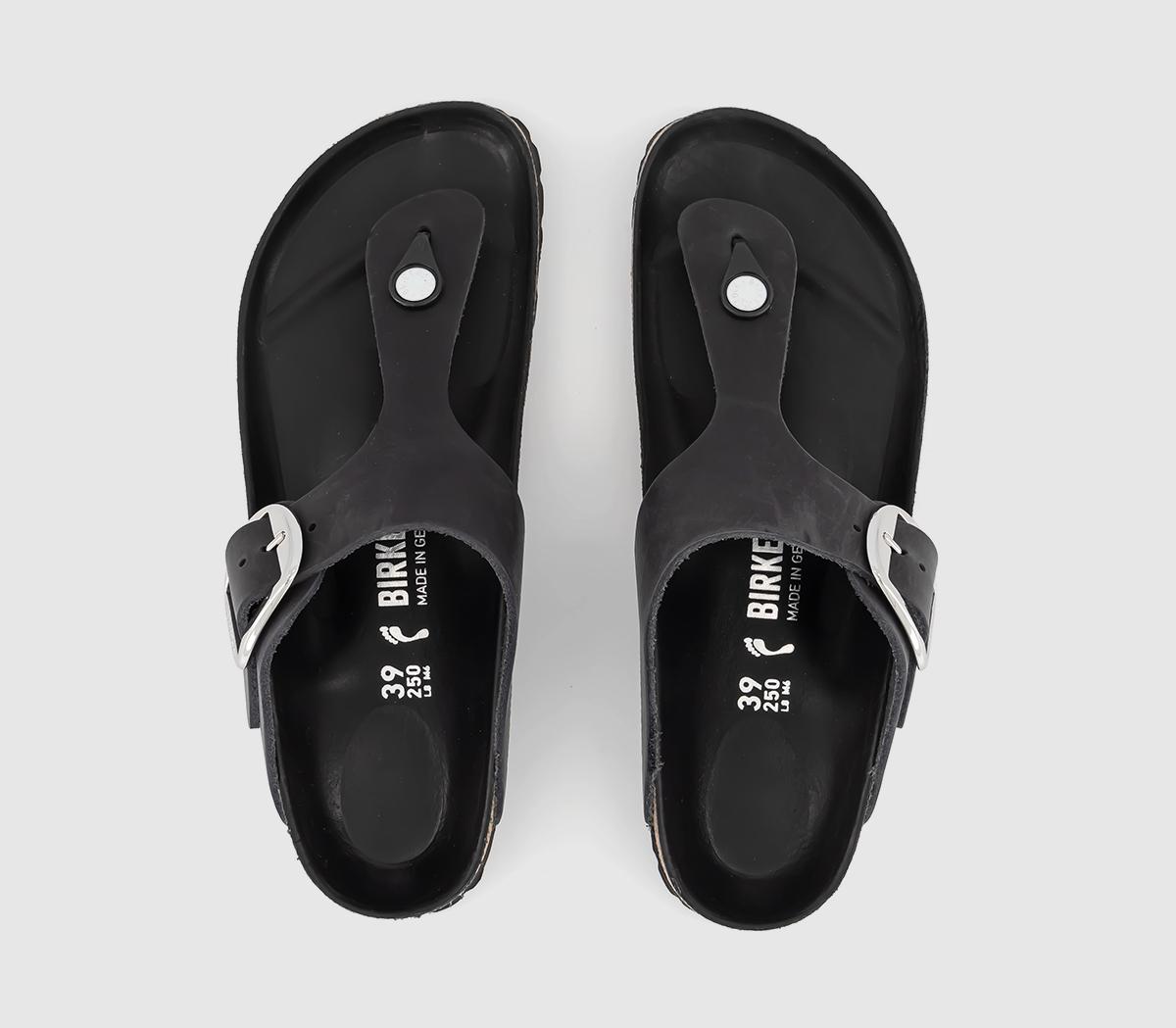 BIRKENSTOCKGizeh Big Buckle Sandals Black Leather