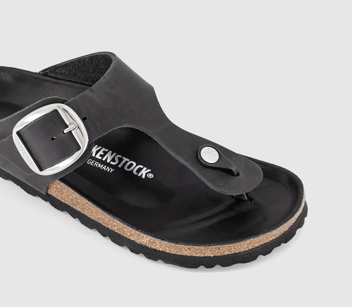 BIRKENSTOCKGizeh Big Buckle Sandals Black Leather