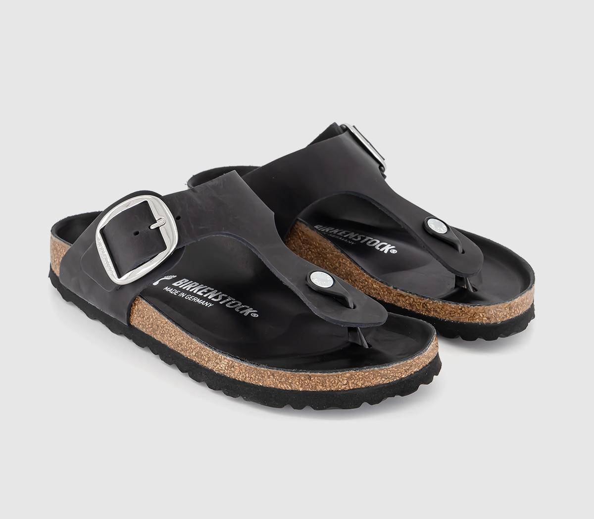 BIRKENSTOCKGizeh Big Buckle Sandals Black Leather