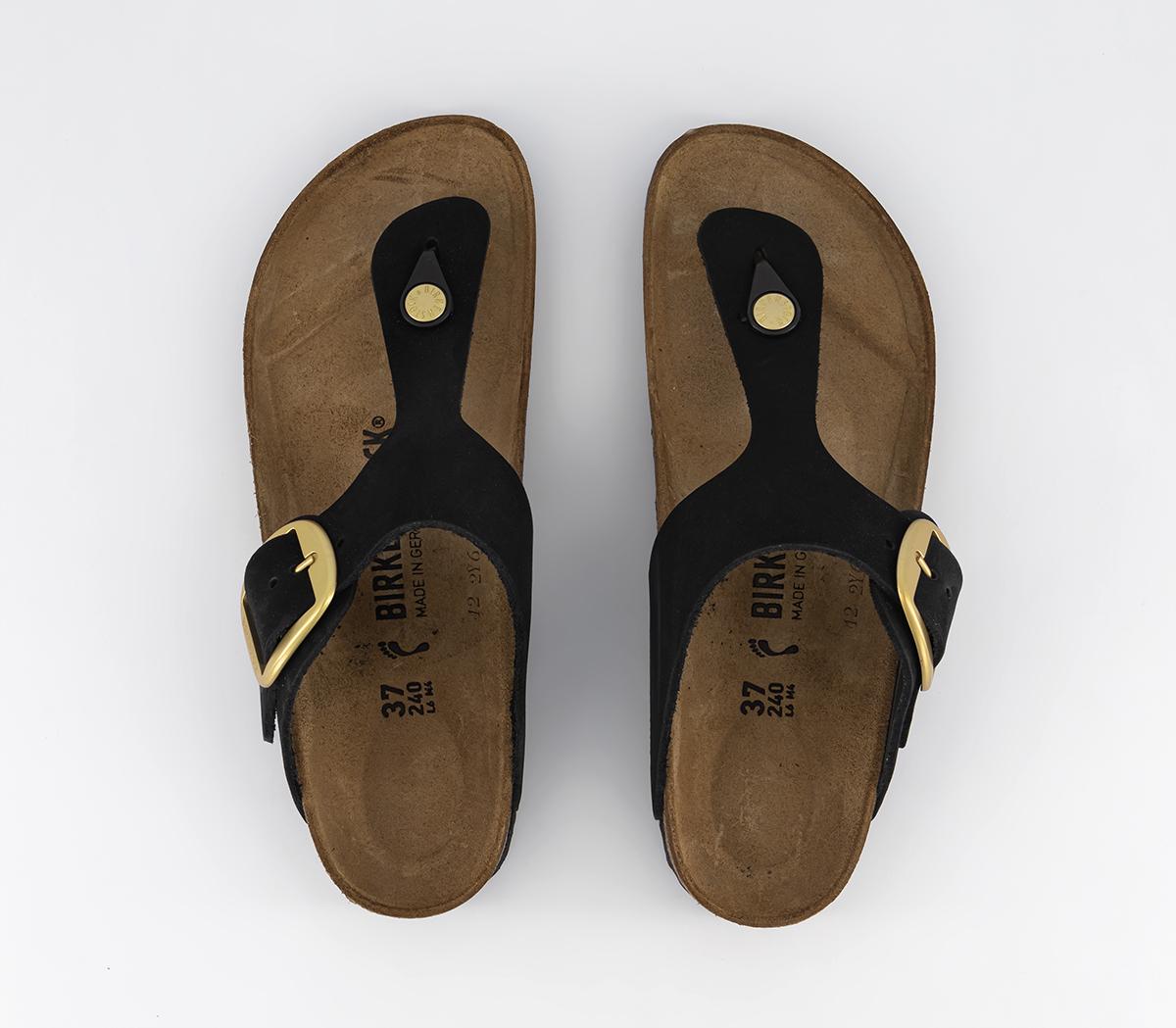 BIRKENSTOCKGizeh Big Buckle Sandals Black Nubuck