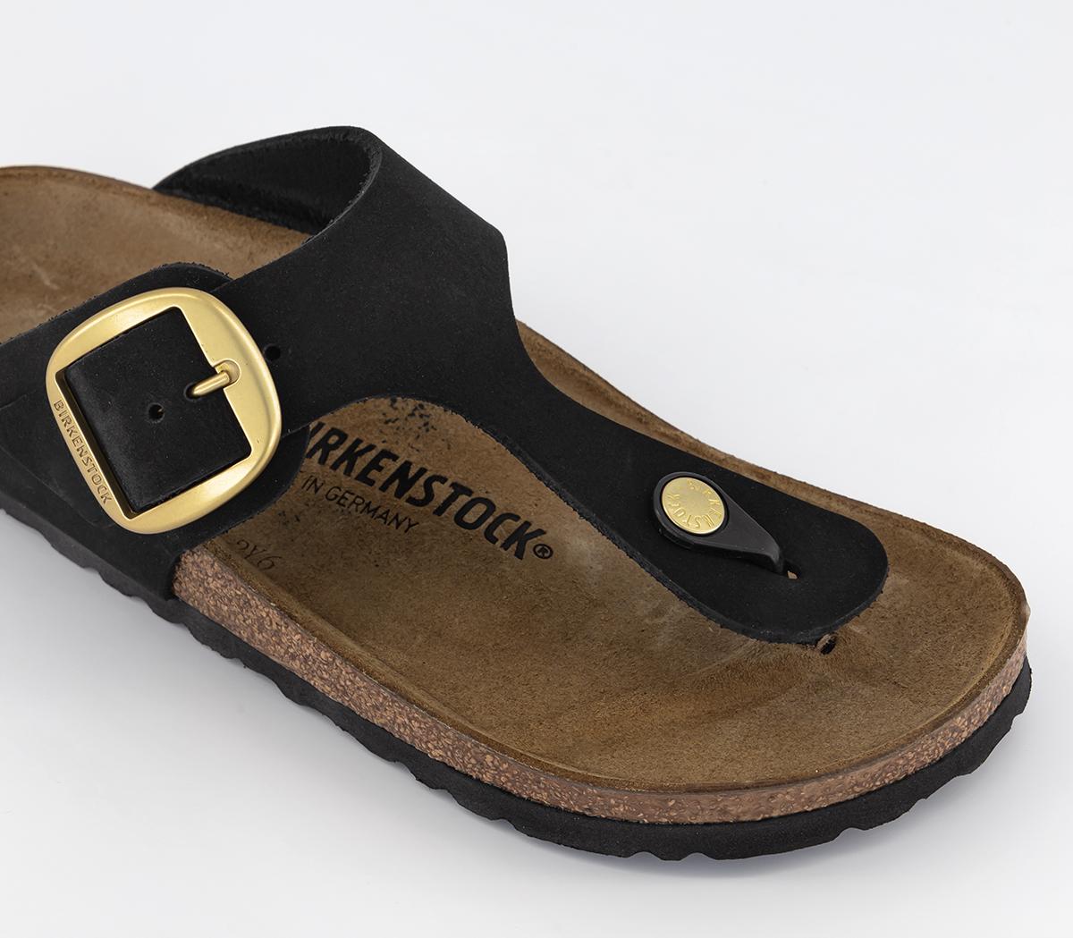 BIRKENSTOCKGizeh Big Buckle Sandals Black Nubuck