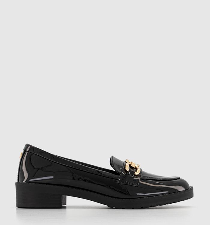 OFFICE Forget Me Not Metal Trim Loafers Black Patent