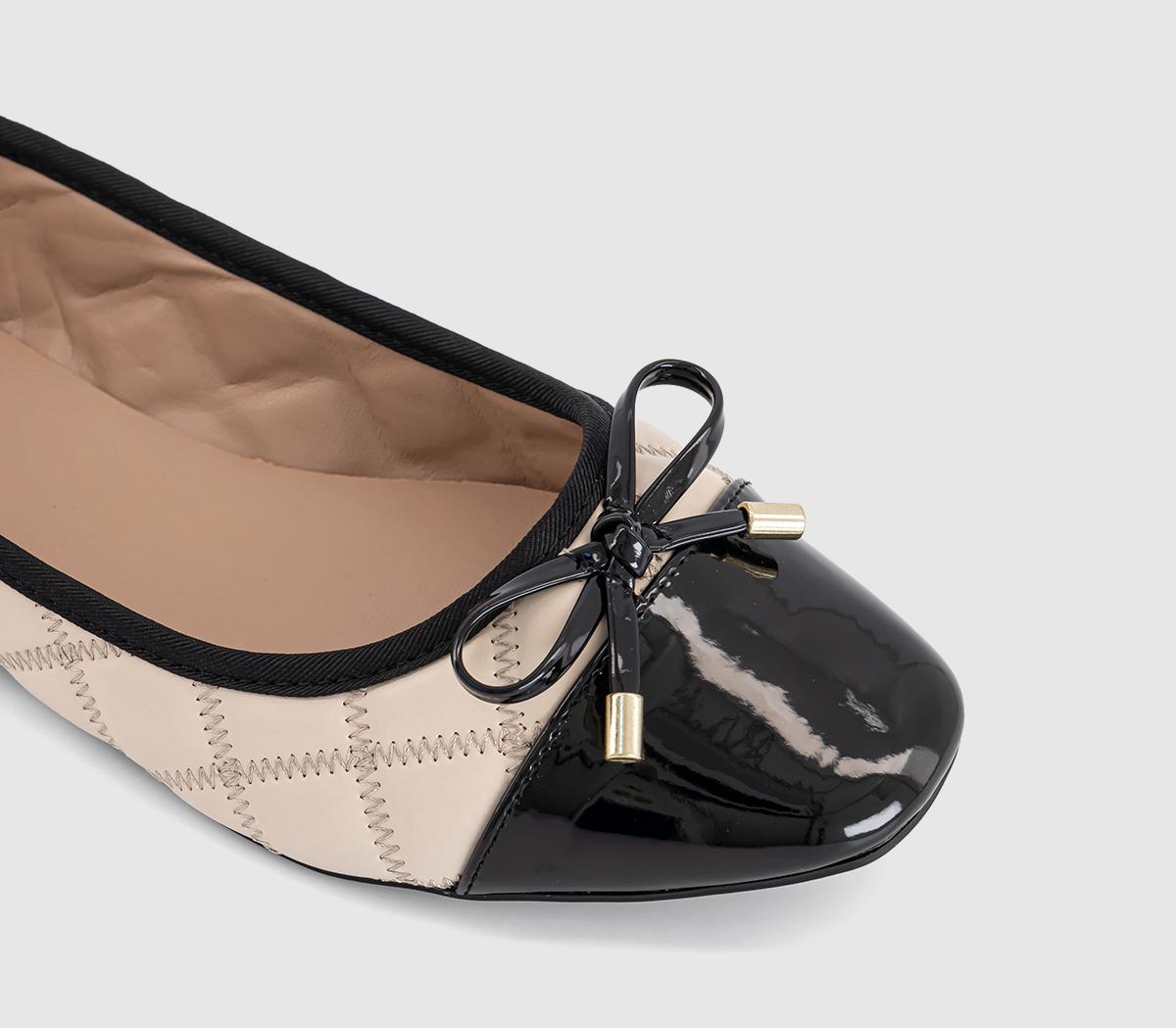 OFFICEForeveryoung Quilted Toe Cap Bow Ballet Pump OFFICEForeveryoung Quilted Toe Cap Bow Ballet PumpOff White