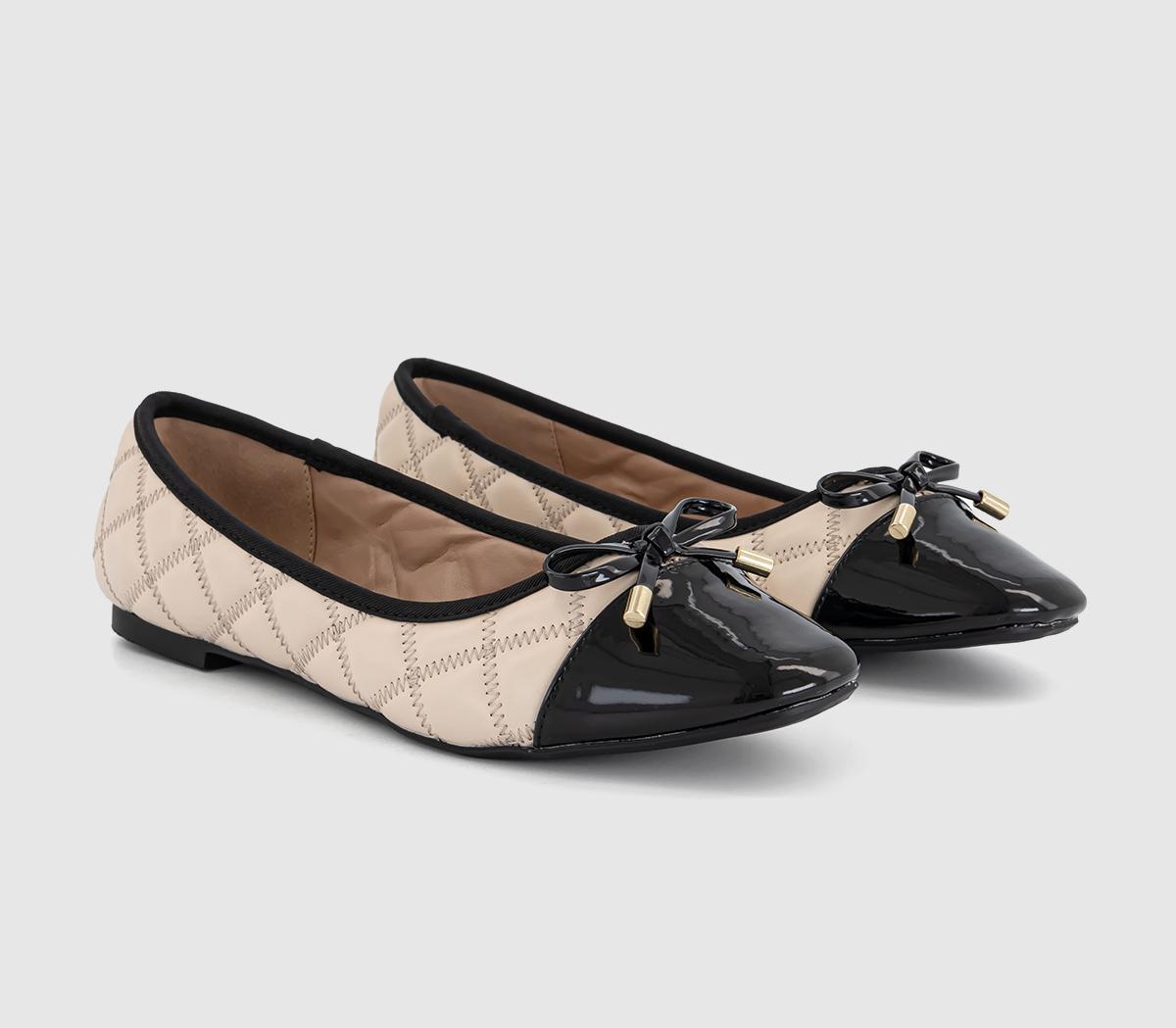 OFFICEForeveryoung Quilted Toe Cap Bow Ballet PumpOff White