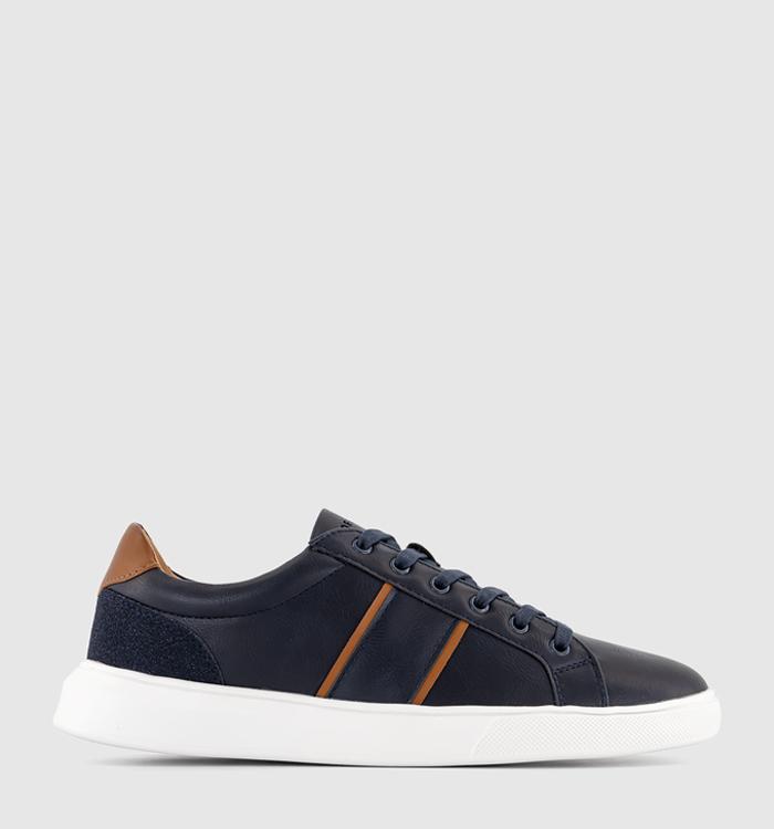 OFFICE Cade Side Stripe Trainers Navy
