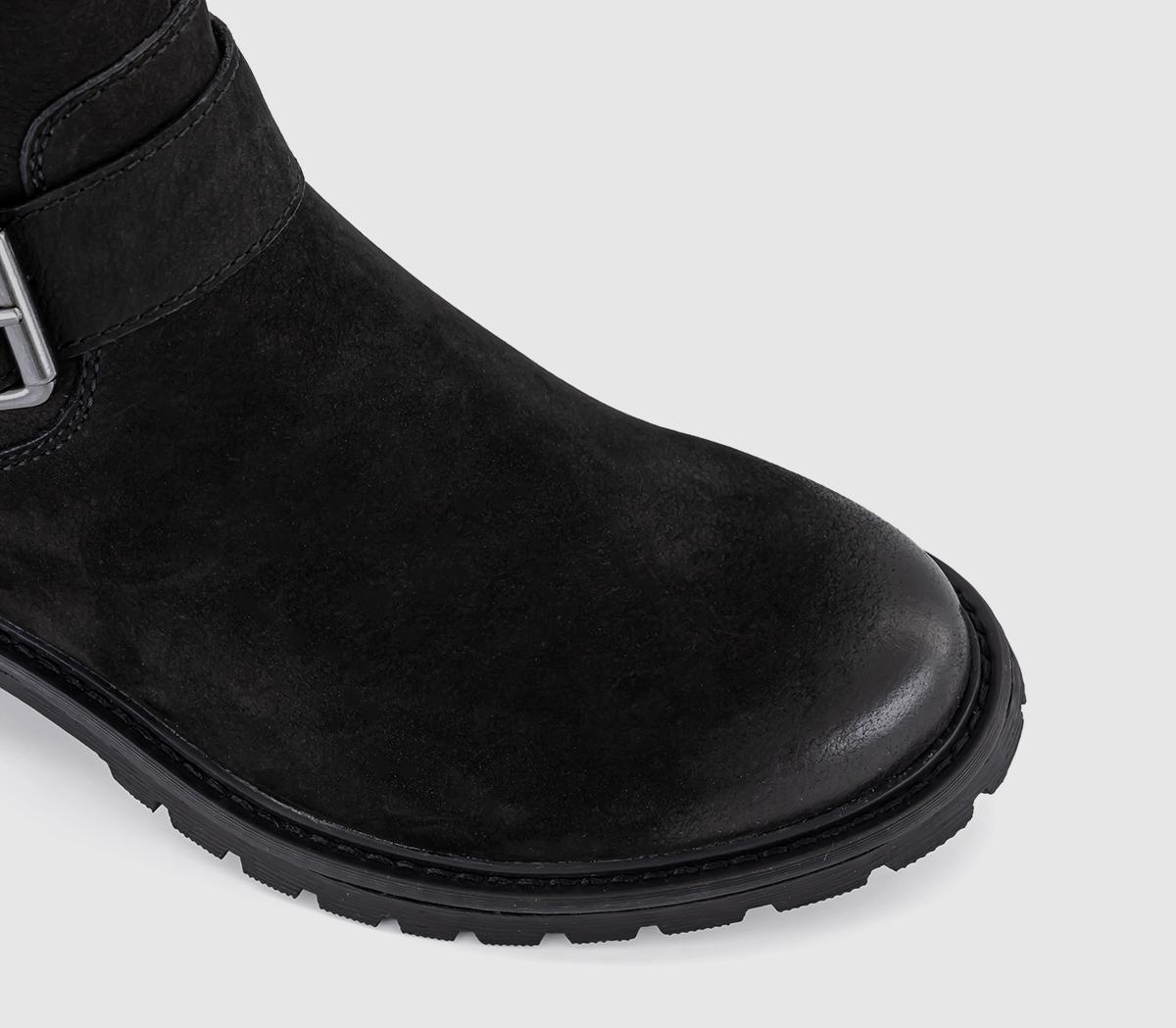 OFFICEAvril Cleat Sole Buckle BootsBlack Leather