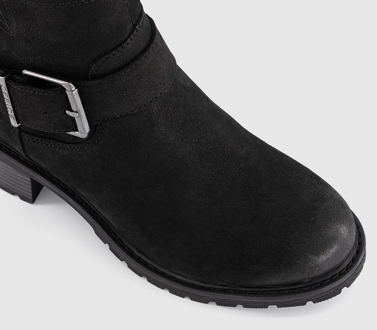 OFFICEAvril Cleat Sole Buckle Boots OFFICEAvril Cleat Sole Buckle BootsBlack Nubuck