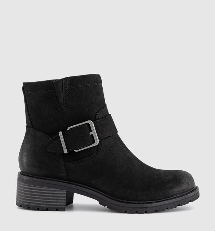 OFFICE Avril Cleat Sole Buckle Boots Black Nubuck