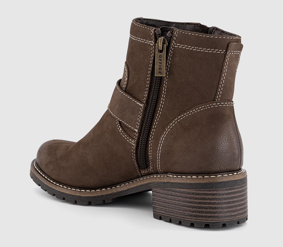 OFFICEAvril Cleat Sole Buckle Boots OFFICEAvril Cleat Sole Buckle BootsBrown Nubuck