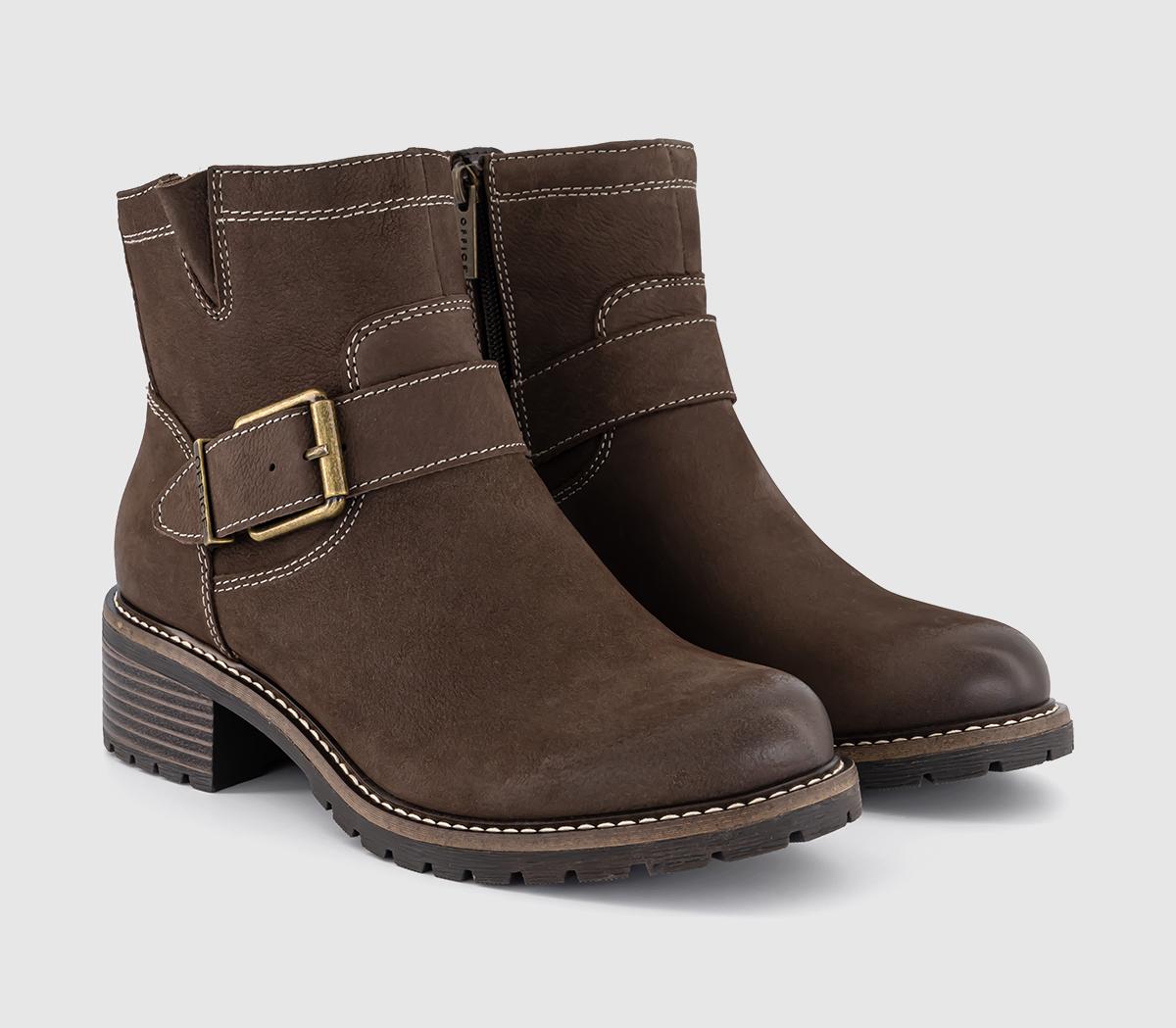 OFFICEAvril Cleat Sole Buckle Boots OFFICEAvril Cleat Sole Buckle BootsBrown Nubuck