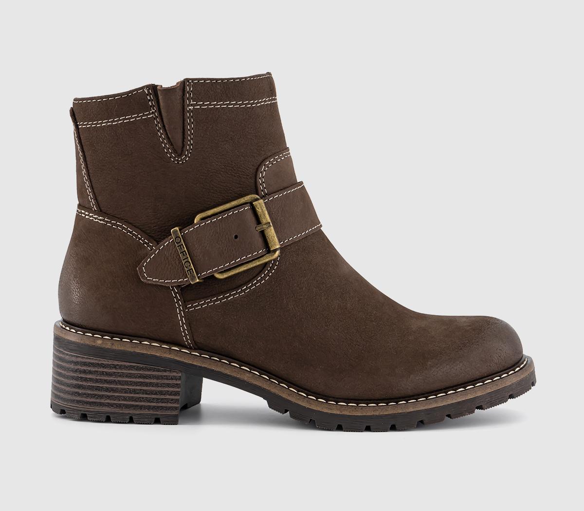 OFFICEAvril Cleat Sole Buckle Boots OFFICEAvril Cleat Sole Buckle BootsBrown Nubuck