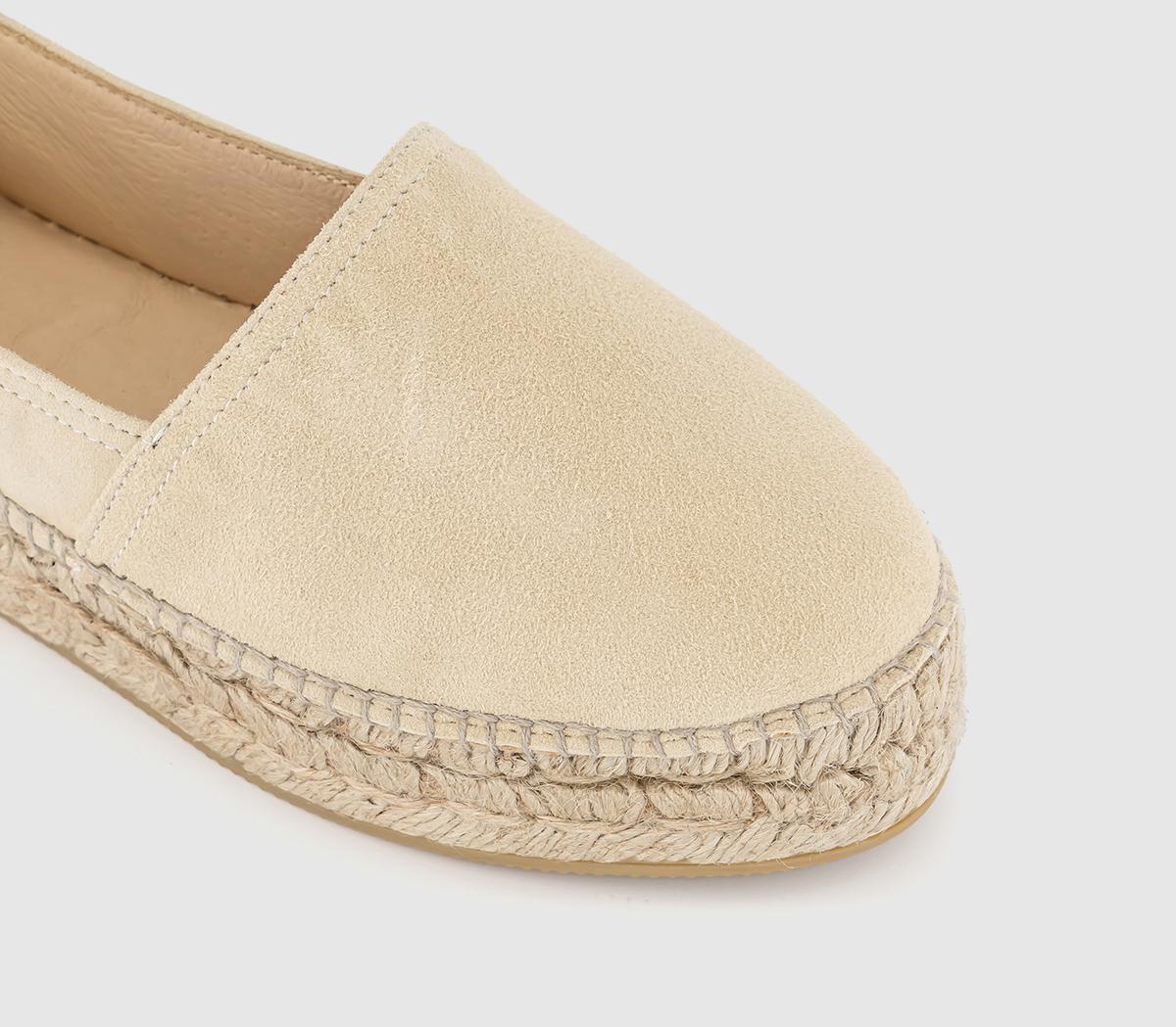 Gaimo for OFFICE Platform Espadrilles Cream Suede - Espadrilles For Women