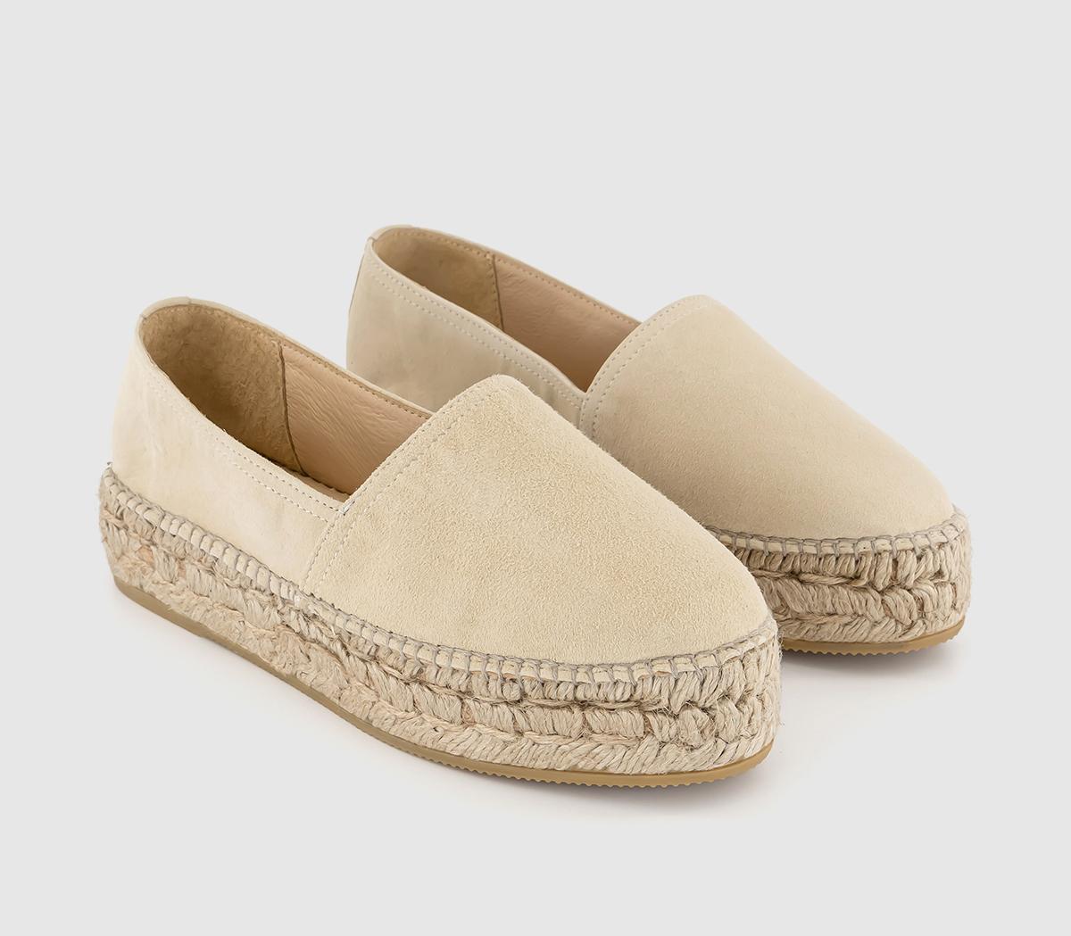 Gaimo for OFFICE Platform Espadrilles Cream Suede - Espadrilles For Women