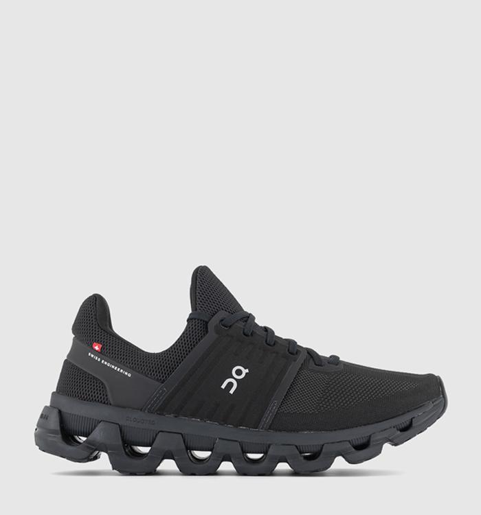 All black running on sale shoes