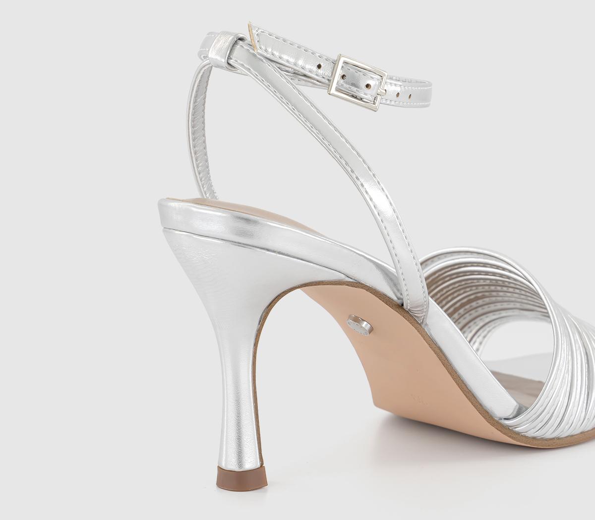 OFFICE Mimosa Strappy Heeled Sandals Silver - Mid Heels