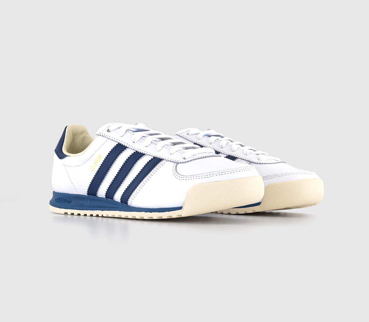 adidas Guam Trainers White Dark Blue Cream White - Men's